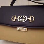 Gucci GG Women Gucci Zumi Smooth Leather Small Shoulder Bag in Black and Beige Smooth Leather - Image 3