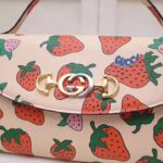 Gucci GG Women Gucci Zumi Strawberry Print Mini Bag in Gucci Strawberry Print Ivory Leather - Image 5