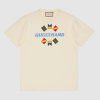 Gucci Men Gucci Band Oversize Print T-Shirt in White Cotton Jersey