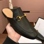 Gucci Men Leather Horsebit Slipper 1.3 cm Heel-Black - Image 4