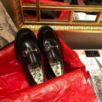 Gucci Men Leather Lug Sole Horsebit Loafer in Black Leather 4.6 cm Heel (1)