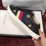 Gucci Men's Ace Embroidered Sneaker in Black Leather with Bees and Stars - Image 7