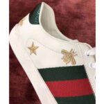 Gucci Men's Ace Embroidered Sneaker in White Leather with Bees and Stars – Image 11