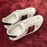 Gucci Men's Ace Embroidered Sneaker in White Leather with Bees and Stars – Image 2