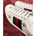 Gucci Men's Ace Embroidered Sneaker in White Leather with Bees and Stars – Image 7