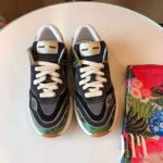 Gucci Men's Ultrapace Sneaker in Embroidered G Detail 3 cm Heel-Green - immagine 3