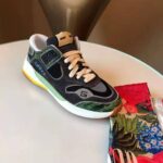 Gucci Men's Ultrapace Sneaker in Embroidered G Detail 3 cm Heel-Green - immagine 6