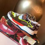 Gucci Men's Ultrapace Sneaker in Leathers and Fabrics 3 cm Heel-Green - immagine 4