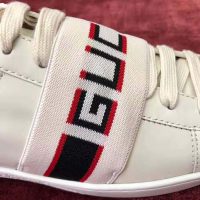Gucci Unisex Ace Sneaker with Gucci Stripe in White Leather Rubber Sole (1)