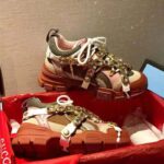 Gucci Unisex Flashtrek Sneaker in Brown and Pink Leather 5.6 cm Heel - Bild 4