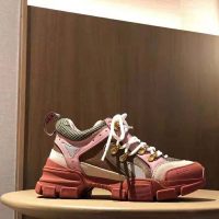 Gucci Unisex Flashtrek Sneaker in Brown and Pink Leather 5.6 cm Heel (1)