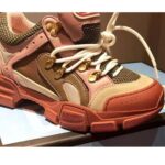 Gucci Unisex Flashtrek Sneaker in Brown and Pink Leather 5.6 cm Heel - Bild 8