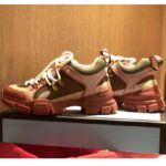 Gucci Unisex Flashtrek Sneaker in Brown and Pink Leather 5.6 cm Heel - Bild 7