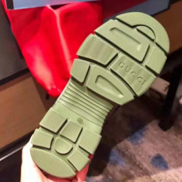 Gucci Unisex Flashtrek Sneaker in Green and Black Leather 5.6 cm Heel (7)