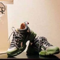 Gucci Unisex Flashtrek Sneaker in Green and Black Leather 5.6 cm Heel (1)