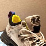 Gucci Unisex Flashtrek Sneaker with Crystals in Silver Metallic Leather 5.6 cm Heel - immagine 7