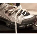 Gucci Unisex Flashtrek Sneaker with Crystals in Silver Metallic Leather 5.6 cm Heel - immagine 8