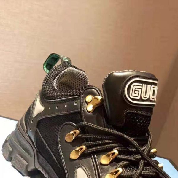Gucci Unisex Flashtrek Sneaker with Removable Crystals in Black Leather 5.6 cm Heel (5)