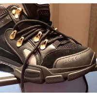 Gucci Unisex Flashtrek Sneaker with Removable Crystals in Black Leather 5.6 cm Heel (1)