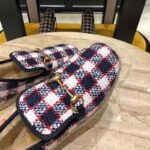 Gucci Unisex GG Check Tweed Loafer in Blue White and Red Check Tweed - immagine 10