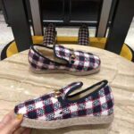 Gucci Unisex GG Check Tweed Loafer in Blue White and Red Check Tweed - immagine 7