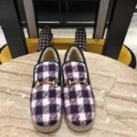 Gucci Unisex GG Check Tweed Loafer in Blue White and Red Check Tweed - immagine 3
