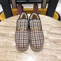 Gucci Unisex GG Check Wool Loafer in Brown Check Wool (1)