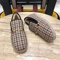 Gucci Unisex GG Check Wool Loafer in Brown Check Wool (1)