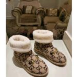 Gucci Unisex GG Wool Ankle Boot in Textured Fabrics-Beige - Imagen 2