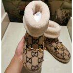 Gucci Unisex GG Wool Ankle Boot in Textured Fabrics-Beige - Imagen 7