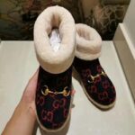 Gucci Unisex GG Wool Ankle Boot in Textured Fabrics-Navy - Imagen 8