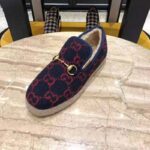 Gucci Unisex GG Wool Loafer in Blue and Red GG Wool - Image 4