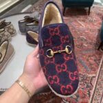 Gucci Unisex GG Wool Loafer in Blue and Red GG Wool - Image 8