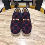 Gucci Unisex GG Wool Loafer in Blue and Red GG Wool - Image 3