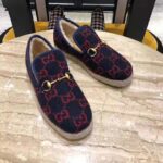 Gucci Unisex GG Wool Loafer in Blue and Red GG Wool - Image 6