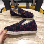 Gucci Unisex GG Wool Loafer in Blue and Red GG Wool - Image 9