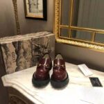Gucci Unisex Leather Lug Sole Horsebit Loafer in Bordeaux Leather 4.6 cm Heel - immagine 5