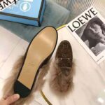 Gucci Unisex Princetown GG Velvet Slipper in Lamb Wool-Brown - immagine 9