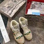 Gucci Unisex Screener GG High-Top Sneaker in Beige Original GG Canvas and Leather - immagine 5