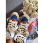 Gucci Unisex Screener GG High-Top Sneaker in Blue Perforated and Off-White Leather - immagine 8