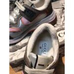 Gucci Unisex Ultrapace Sneaker with Embroidered Gucci and Interlocking G in Metallic Leather-Grey – Bild 10