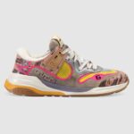 Sneaker Gucci Unisex Ultrapace con Gucci ricamato e G intrecciata in pelle metallizzata - Rosa