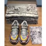 Gucci Unisex Ultrapace Sneaker with Embroidered Gucci and Interlocking G in Metallic Leather-Pink - immagine 5