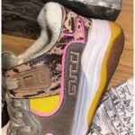 Gucci Unisex Ultrapace Sneaker with Embroidered Gucci and Interlocking G in Metallic Leather-Pink - immagine 10