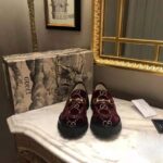 Gucci Women GG Velvet Lug Sole Loafer in GG Velvet 2.5 cm Heel-Red – Bild 3