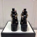 Gucci Women Gucci Embroidered Leather Ankle Boot with Belt in Black leather 6 cm Heel - Image 6