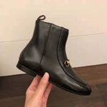 Gucci Women Gucci Jordaan Leather Ankle Boot in Black Leather 1.3 cm Heel - Imagen 7