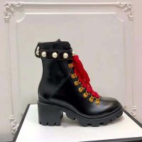 Gucci Women Gucci Leather Ankle Boot in Black Shiny Leather 7.6 cm (1)