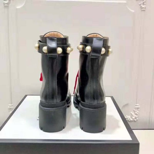 Gucci Women Gucci Leather Ankle Boot in Black Shiny Leather 7.6 cm (5)