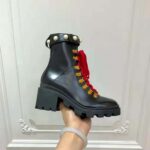 Gucci Women Gucci Leather Ankle Boot in Black Shiny Leather 7.6 cm - Image 8